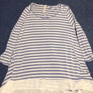 Blue and white stripped tunic